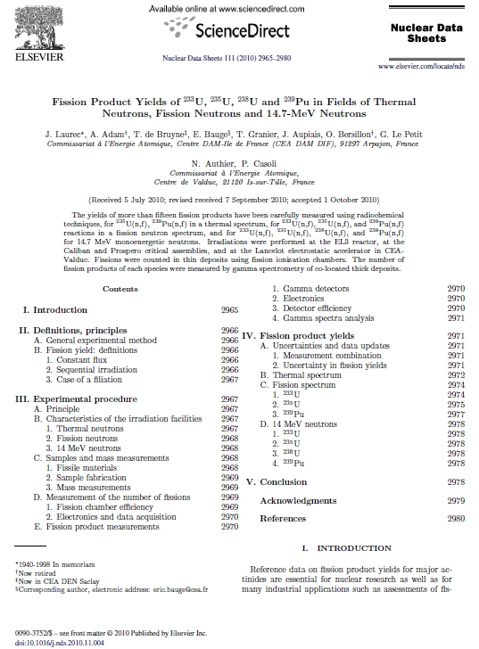 Nuclear Data Sheets 111, 2965 (2010)